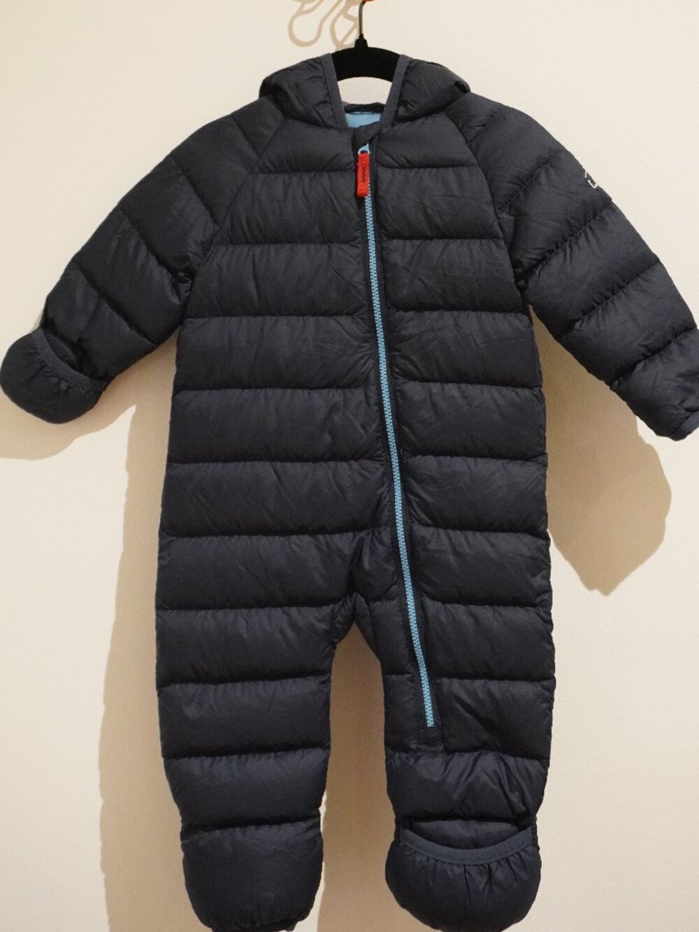 L.L. Bean Infant Ultralight 650 Down Bunting Carbon Navy Blue Zip Up 3M 6M